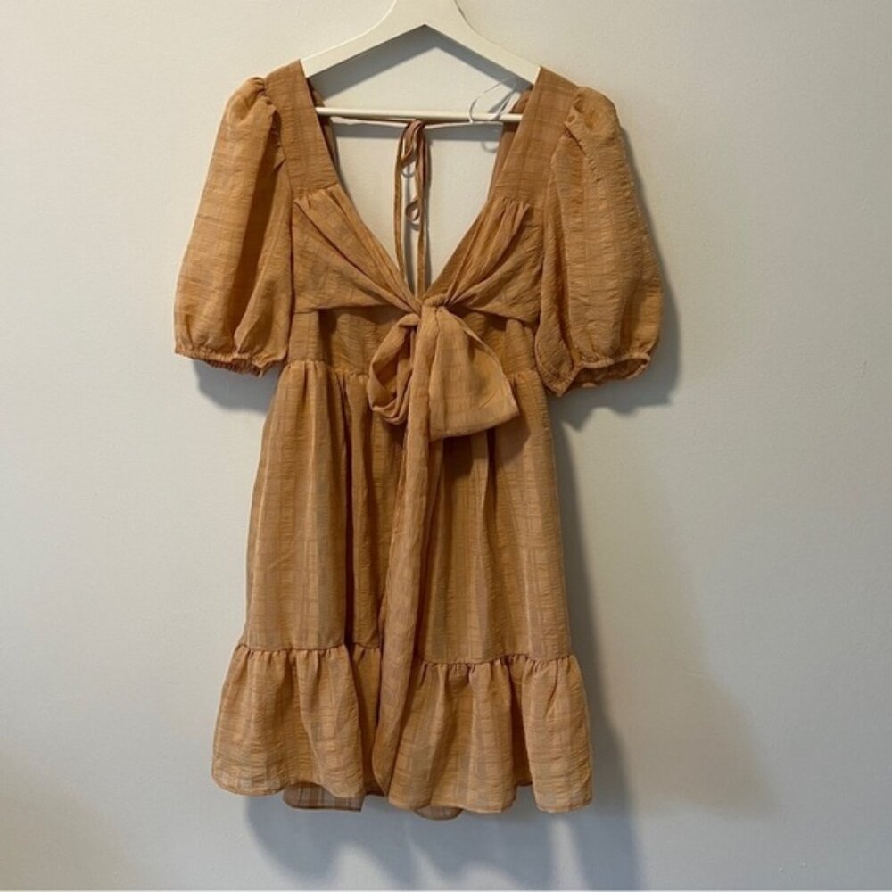 Lulu's Peach Smock Mini Dress